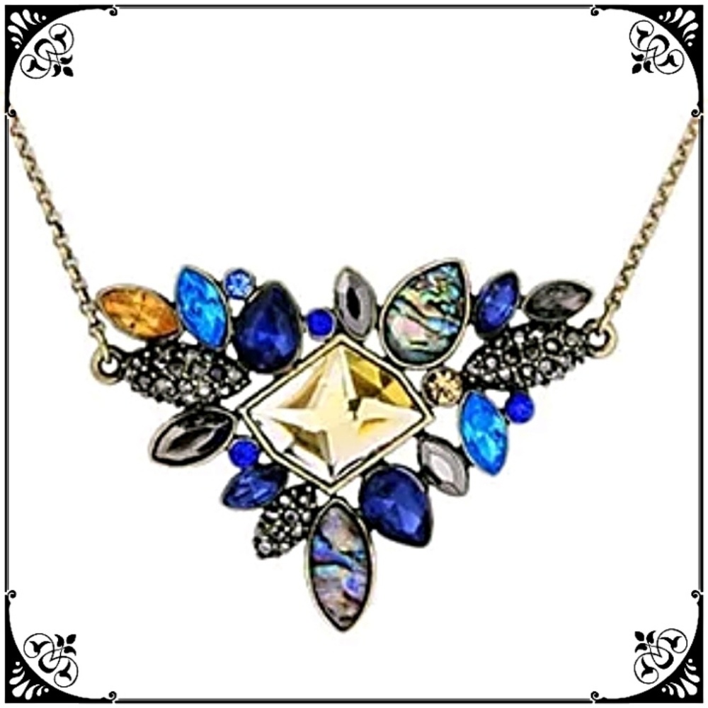 Multi Colored Rhinestone Necklace Brand New
